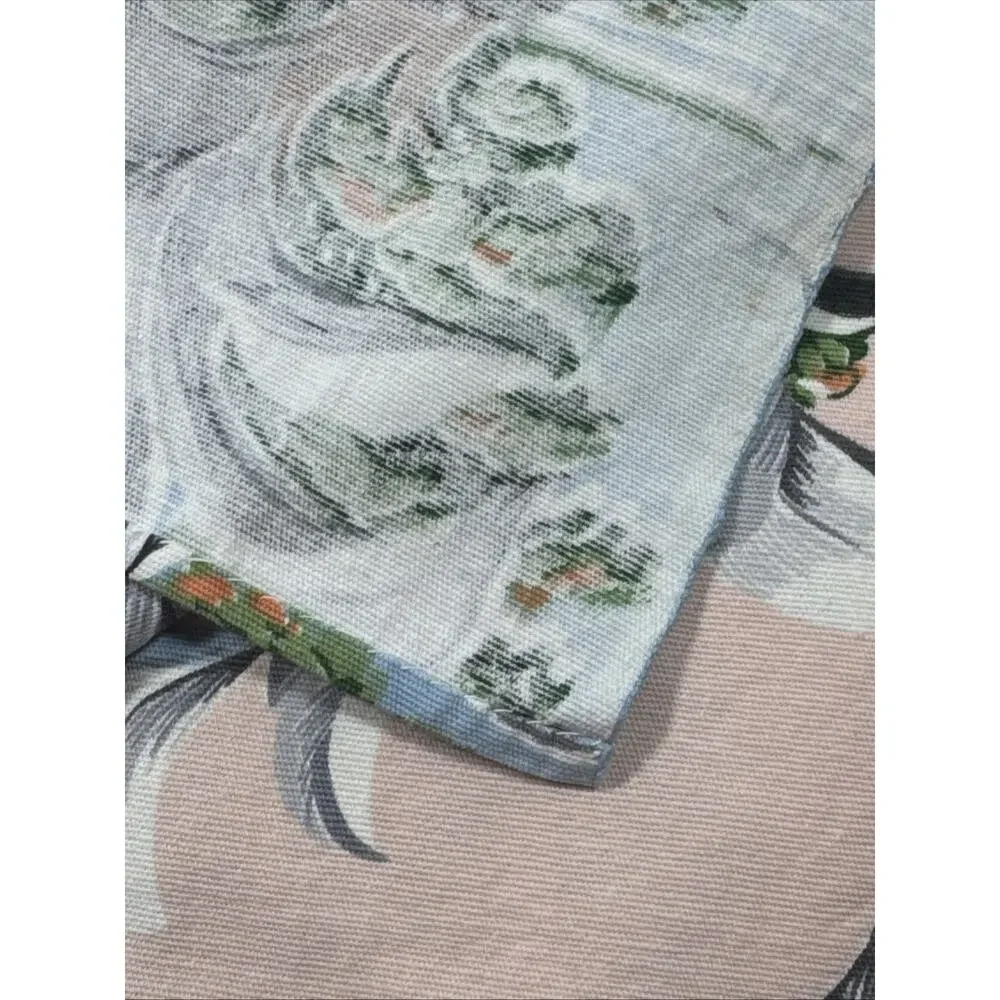 Large Vintage Tropical Bark Cloth Fabric Panels 48